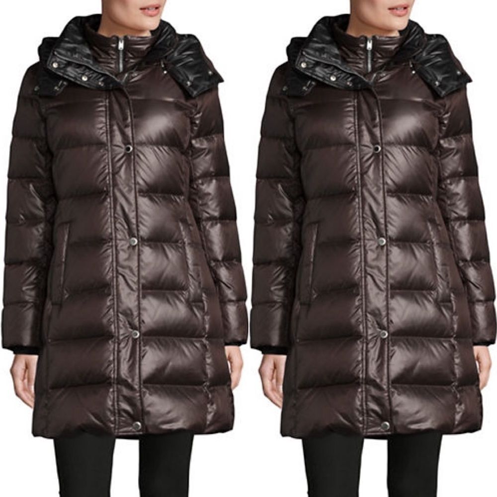 Marc New York Quilted Hood Parka-GREY-Small